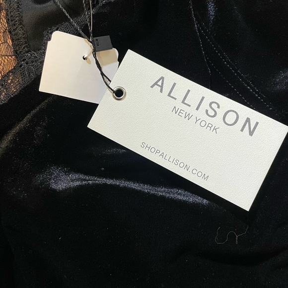 Allison NY Velvet Lace Long Sleeve V-Neck Peplum Dark Academia Blouse - Picture 8 of 10